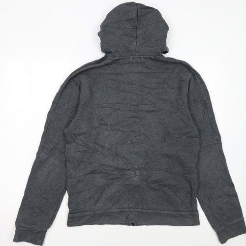 Adidas Women Dark Grey Full Zip Hoodie Size M Hooded Sweatshirt