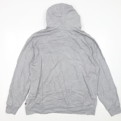 Levi's Mens Grey Pullover Hoodie L Logo Graphic Print Sweatshirt