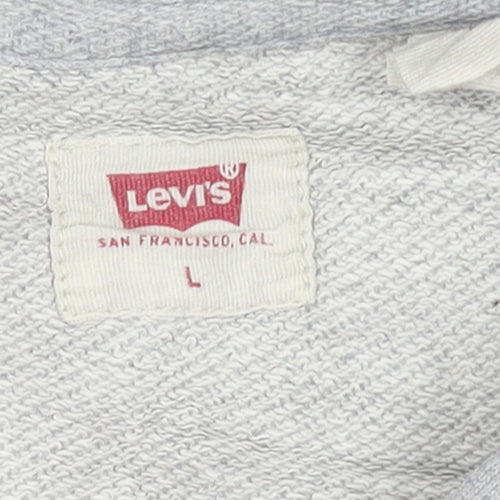 Levi's Mens Grey Pullover Hoodie L Logo Graphic Print Sweatshirt