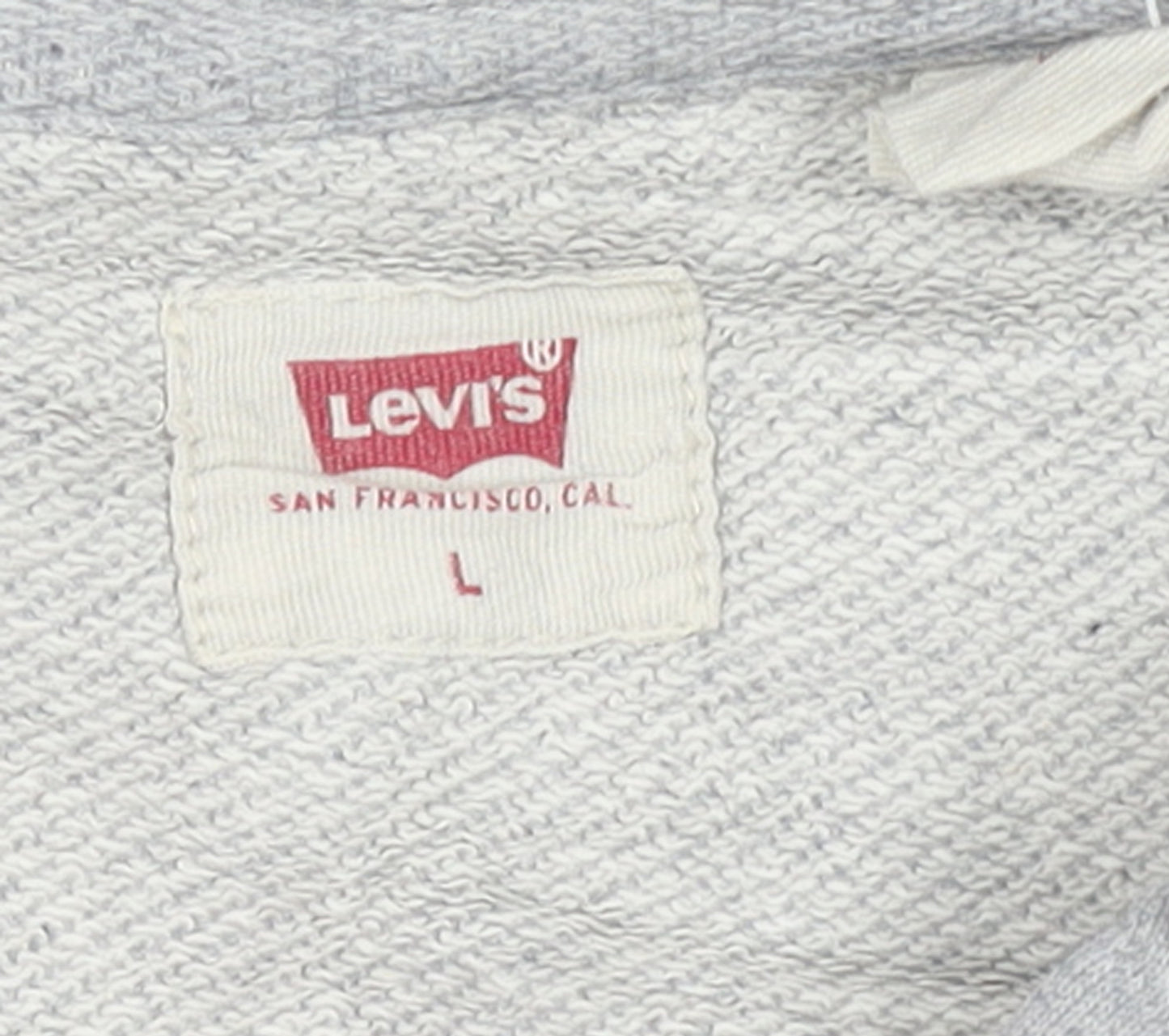 Levi's Mens Grey Pullover Hoodie L Logo Graphic Print Sweatshirt