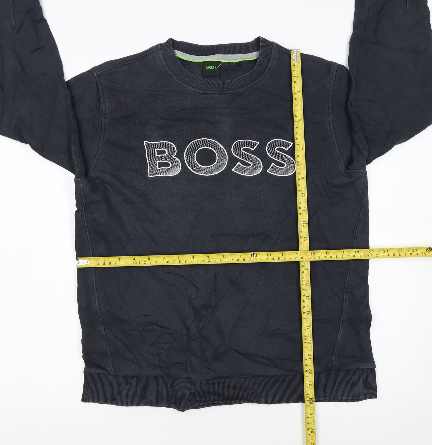 BOSS Men's Black Sweatshirt Medium Crew Neck Pullover Logo