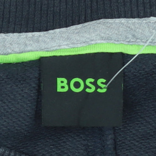 BOSS Men's Black Sweatshirt Medium Crew Neck Pullover Logo