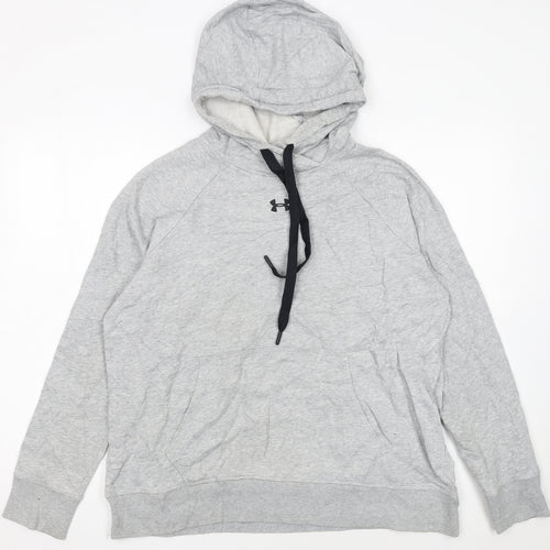Under Armour Womens Grey Loose Fit Pullover Hoodie Size L