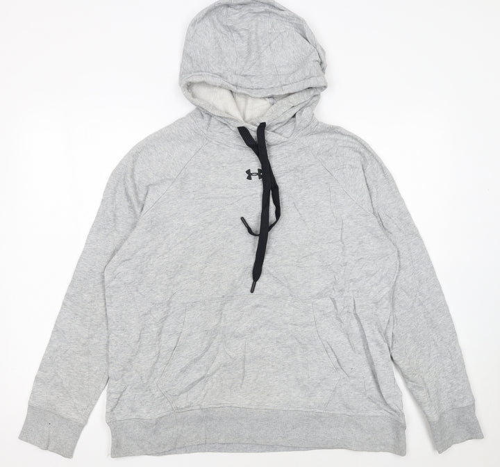 Under Armour Womens Grey Loose Fit Pullover Hoodie Size L