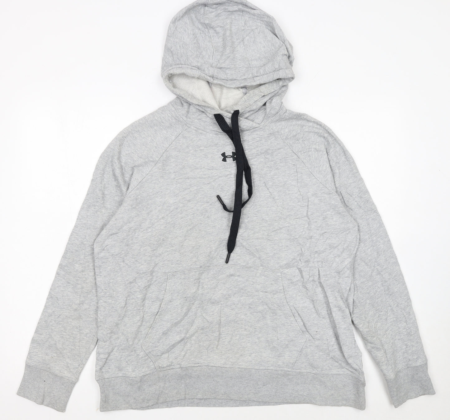 Under Armour Womens Grey Loose Fit Pullover Hoodie Size L