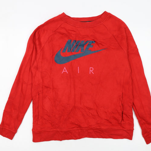 Nike Women's Red Air Pullover Sweatshirt Size S Classic Fit