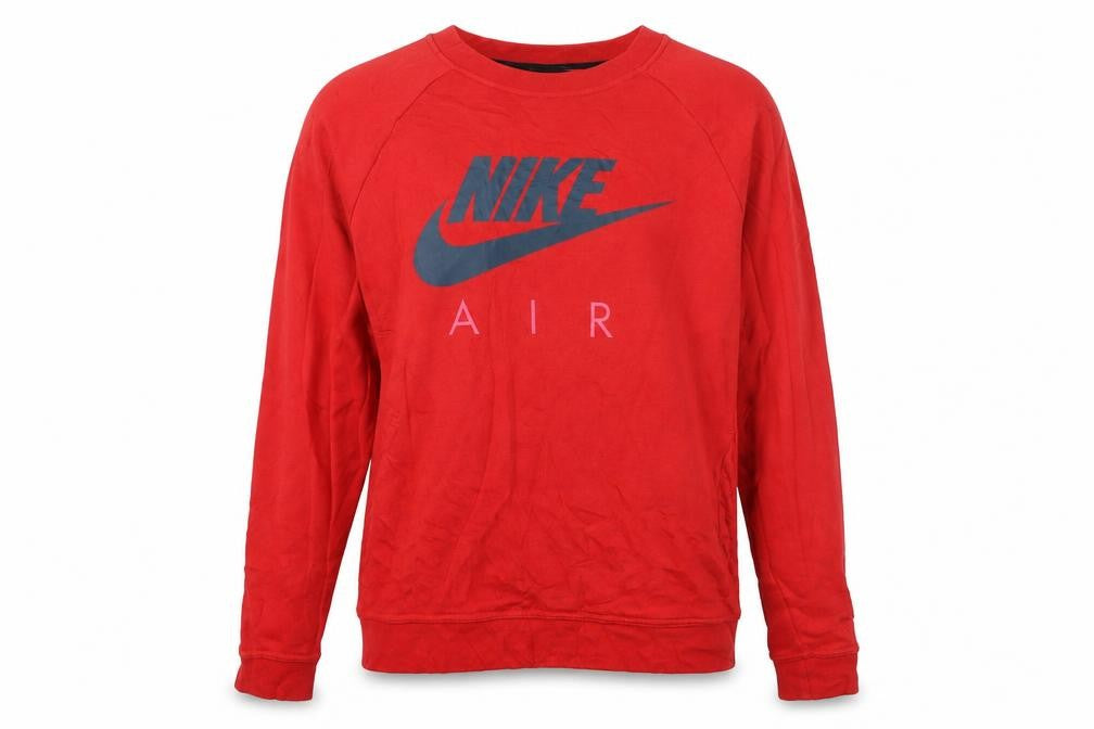 Front view of Nike Women's Red Air Pullover Sweatshirt, size S, Classic Fit