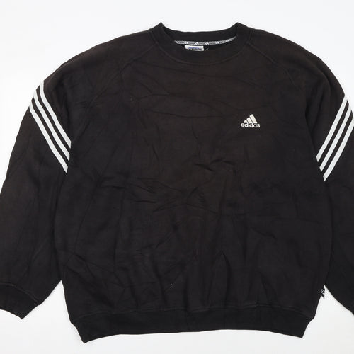 Adidas Men’s Black 2XL Pullover Crew Neck Sweatshirt