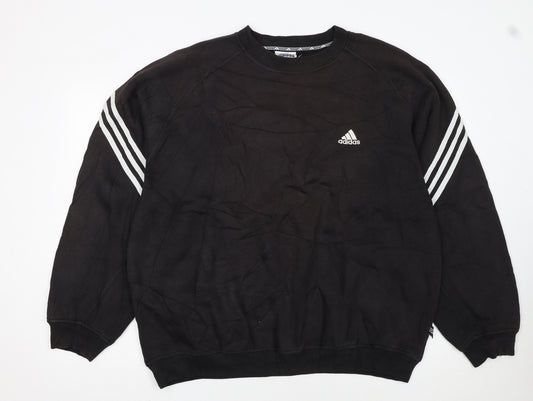 Adidas Men’s Black 2XL Pullover Crew Neck Sweatshirt