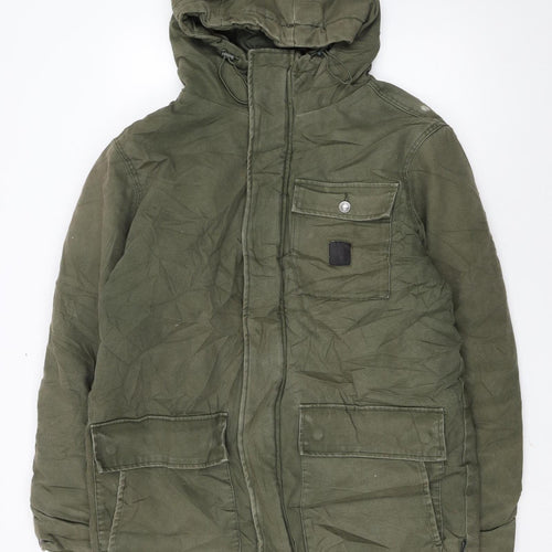 DC Shoes Men's Green Cotton Parka Jacket Hooded L