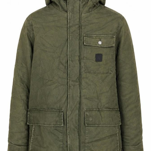 DC Shoes Men's Green Cotton Parka Jacket Hooded L