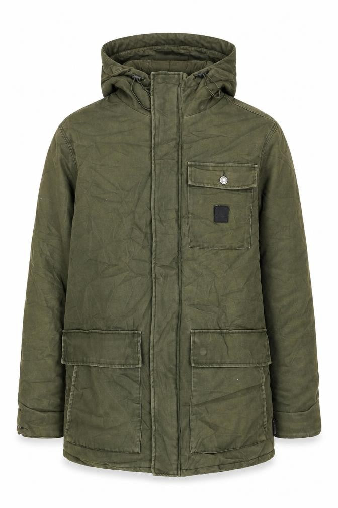 DC Shoes Men's Green Cotton Parka Jacket Hooded L
