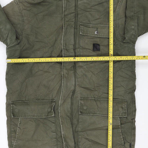DC Shoes Men's Green Cotton Parka Jacket Hooded L