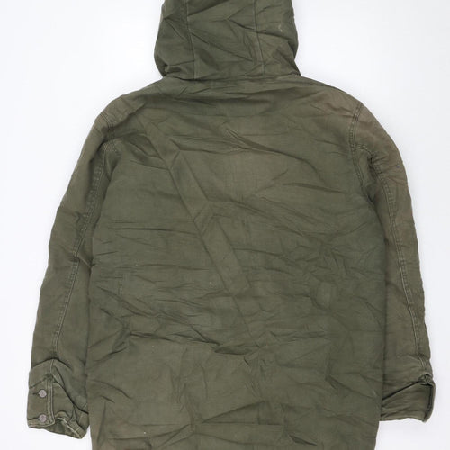 DC Shoes Men's Green Cotton Parka Jacket Hooded L