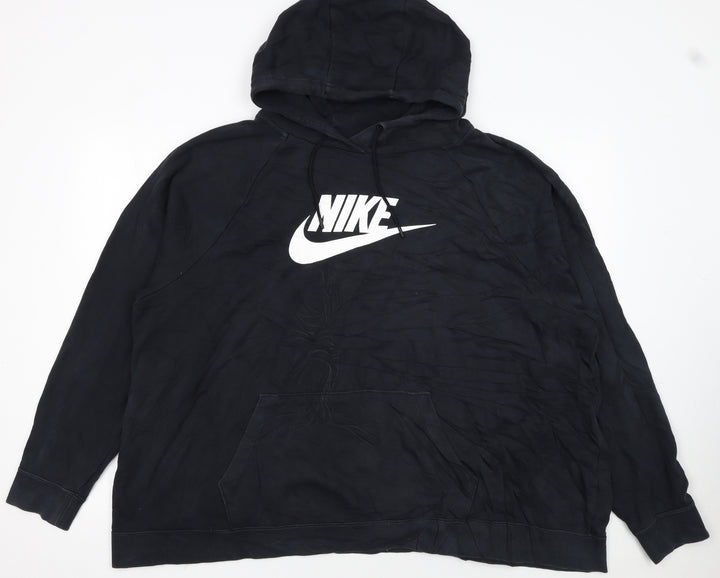 Nike Mens Black 2XL Pullover Hoodie with Logo Graphic