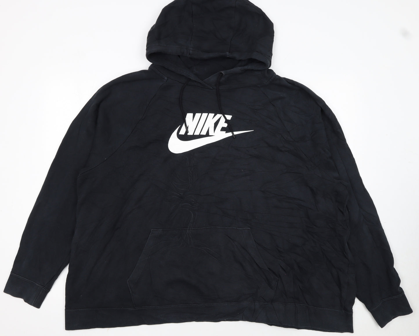 Nike Mens Black 2XL Pullover Hoodie with Logo Graphic