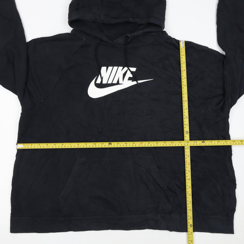 Nike Mens Black 2XL Pullover Hoodie with Logo Graphic