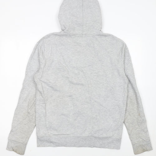 Hilfiger Denim Men's Grey Long Sleeve Hoodie L Cotton Blend Zip Up