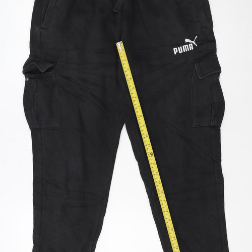 Puma Men's Black Cargo Jogger Trousers Size M