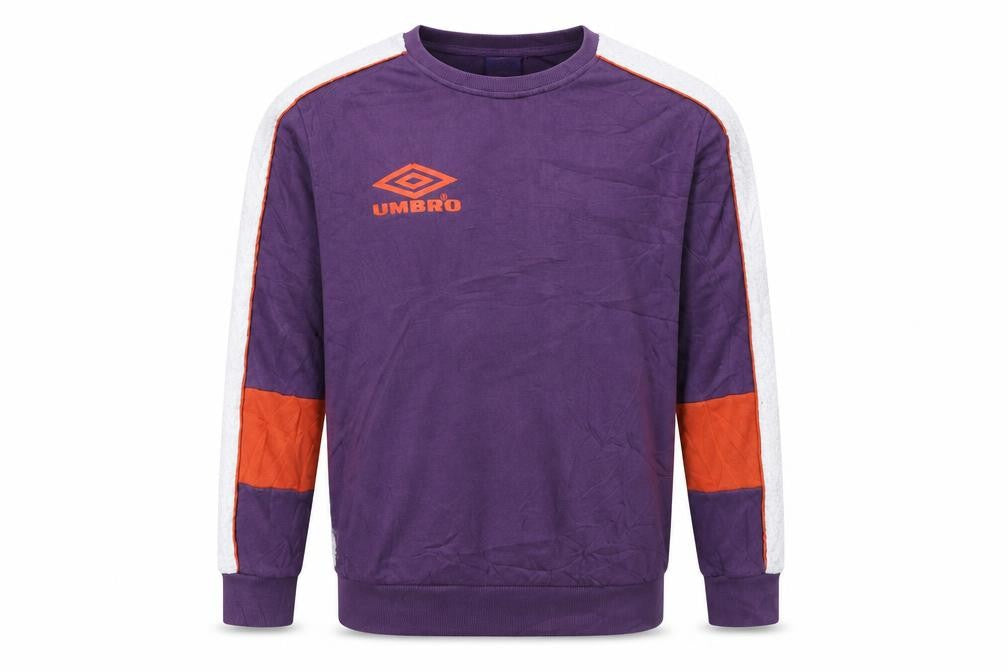 Front view of Umbro Men's Purple XL Pullover Sweatshirt Crew Neck Sportswear