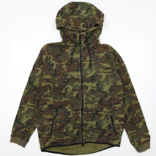 Nike Men's Green Camouflage Full Zip Hoodie Size L