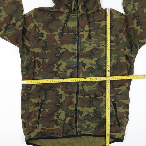 Nike Men's Green Camouflage Full Zip Hoodie Size L