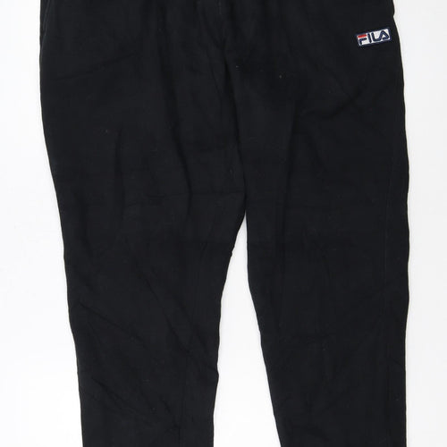Fila Mens Black Jogger Trousers L Elastic Waist Casual
