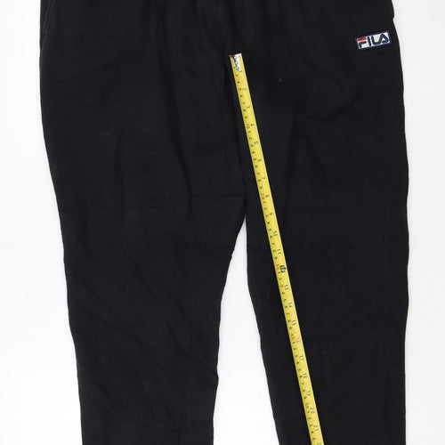 Fila Mens Black Jogger Trousers L Elastic Waist Casual