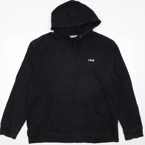 Fila Men’s Black XL Pullover Hoodie Classic Logo Fleece Sweatshirt