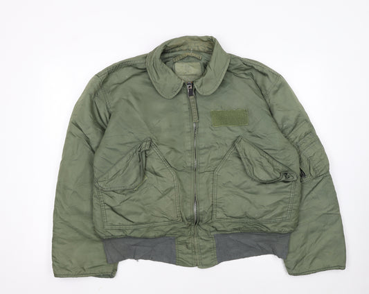 Alpha Industries Green Nylon Bomber Jacket Women’s Large Military Style