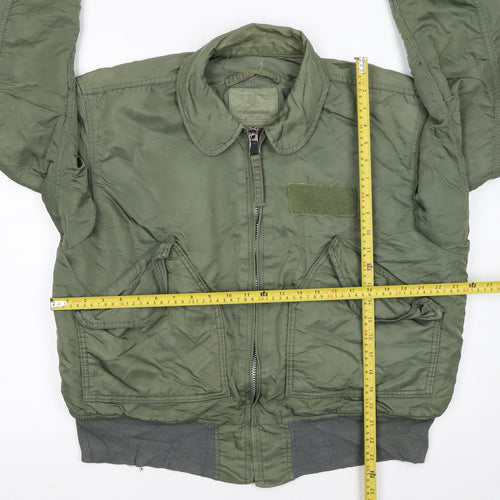 Alpha Industries Green Nylon Bomber Jacket Women’s Large Military Style