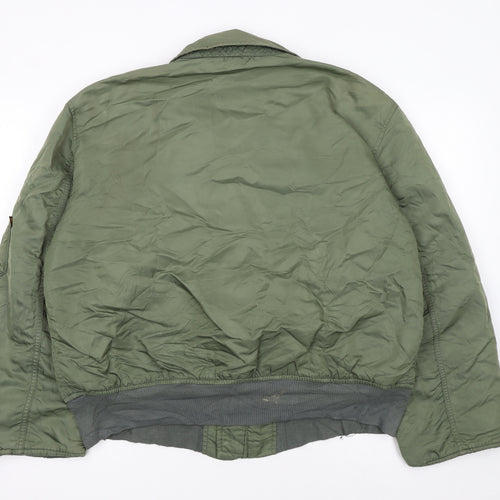 Alpha Industries Green Nylon Bomber Jacket Women’s Large Military Style