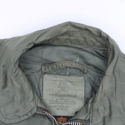 Alpha Industries Green Nylon Bomber Jacket Women’s Large Military Style