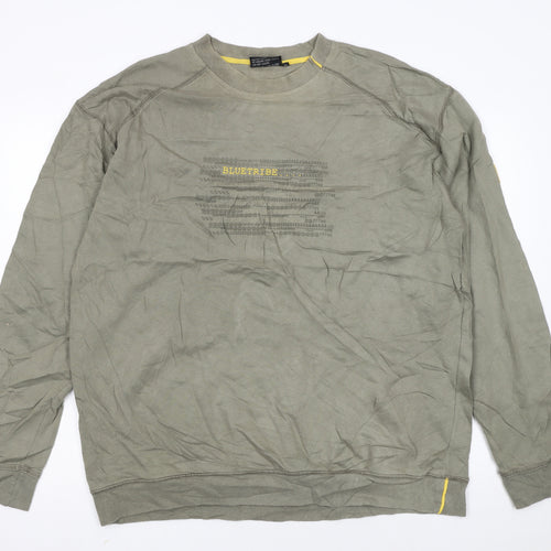 Bluetribe Men's Green XL Pullover Sweatshirt Crew Neck Cotton