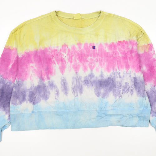 Champion Womens Multicoloured Tie Dye Crew Neck Pullover Sweatshirt M