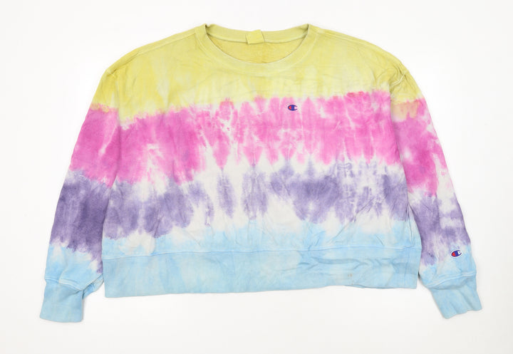 Champion Womens Multicoloured Tie Dye Crew Neck Pullover Sweatshirt M