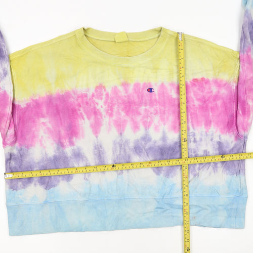 Champion Womens Multicoloured Tie Dye Crew Neck Pullover Sweatshirt M