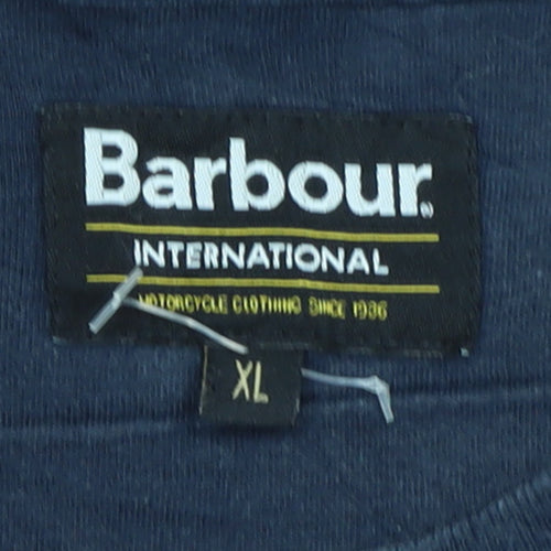 Barbour International Men's Blue XL Graphic Motorcycle T-Shirt