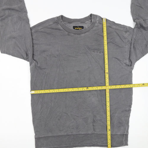 Wrangler Men's Grey Cotton Crew Neck Pullover Sweatshirt L