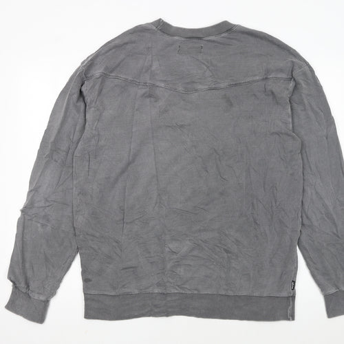 Wrangler Men's Grey Cotton Crew Neck Pullover Sweatshirt L