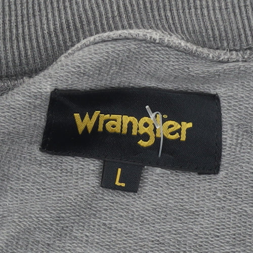 Wrangler Men's Grey Cotton Crew Neck Pullover Sweatshirt L