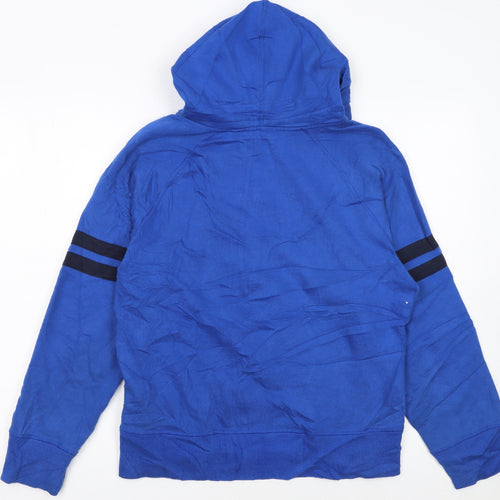 FILA Womens Blue Full Zip Hoodie L Logo Casual Sportswear