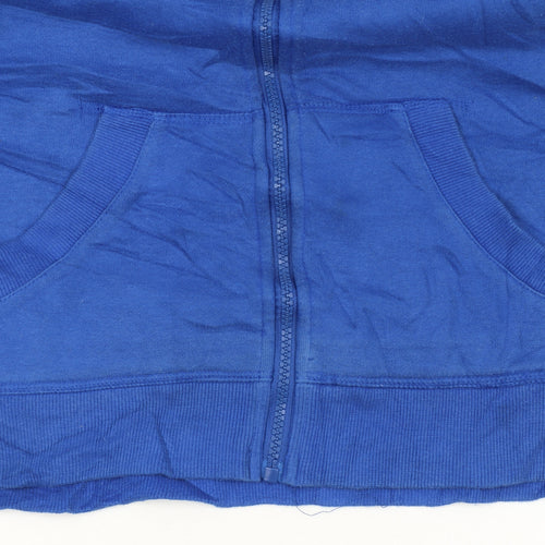 FILA Womens Blue Full Zip Hoodie L Logo Casual Sportswear
