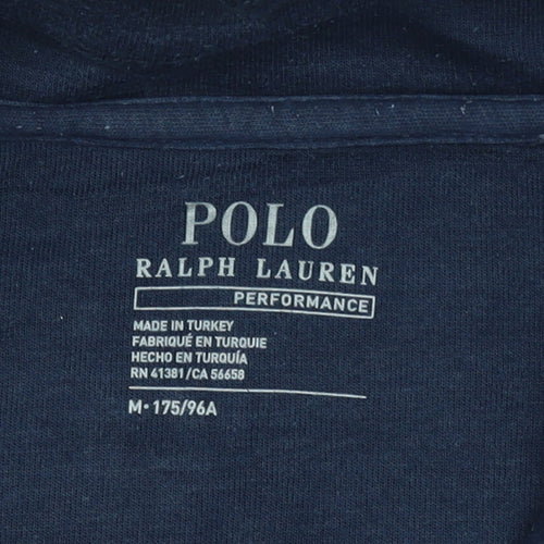 Ralph Lauren Men Blue 1/4 Zip High Neck Sweatshirt M Regular Fit
