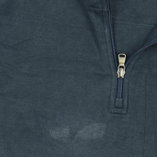 Ralph Lauren Men Blue 1/4 Zip High Neck Sweatshirt M Regular Fit