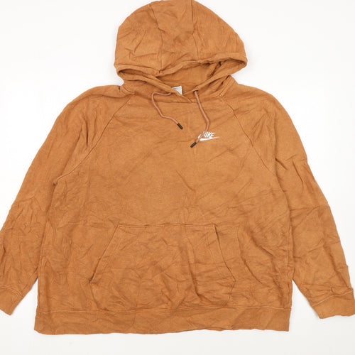 Nike Women's Brown Pullover Hoodie 1X Relaxed Fit