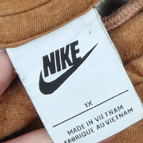 Nike Women's Brown Pullover Hoodie 1X Relaxed Fit