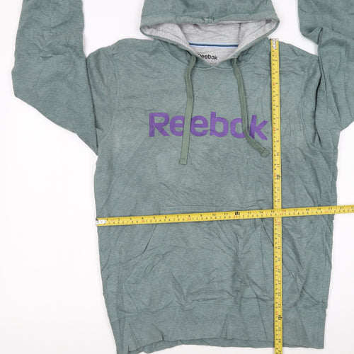 Reebok Women’s Green Pullover Hoodie Size M Logo Sweatshirt