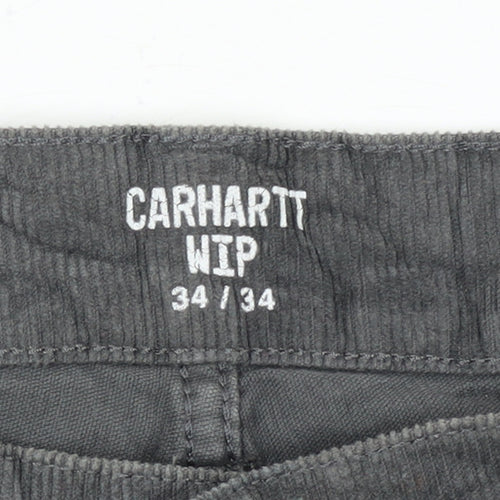 Carhartt WIP Men's Grey Corduroy Chino Trousers 34x34