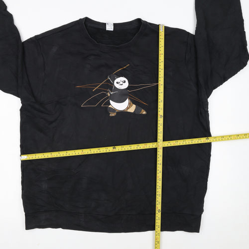 Reebok Men’s Black XL Crew Neck Graphic Sweatshirt Kung Fu Panda